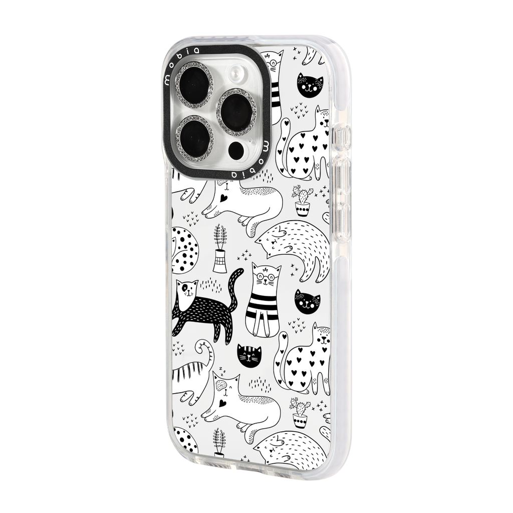 Maska Pattern B&W Cats