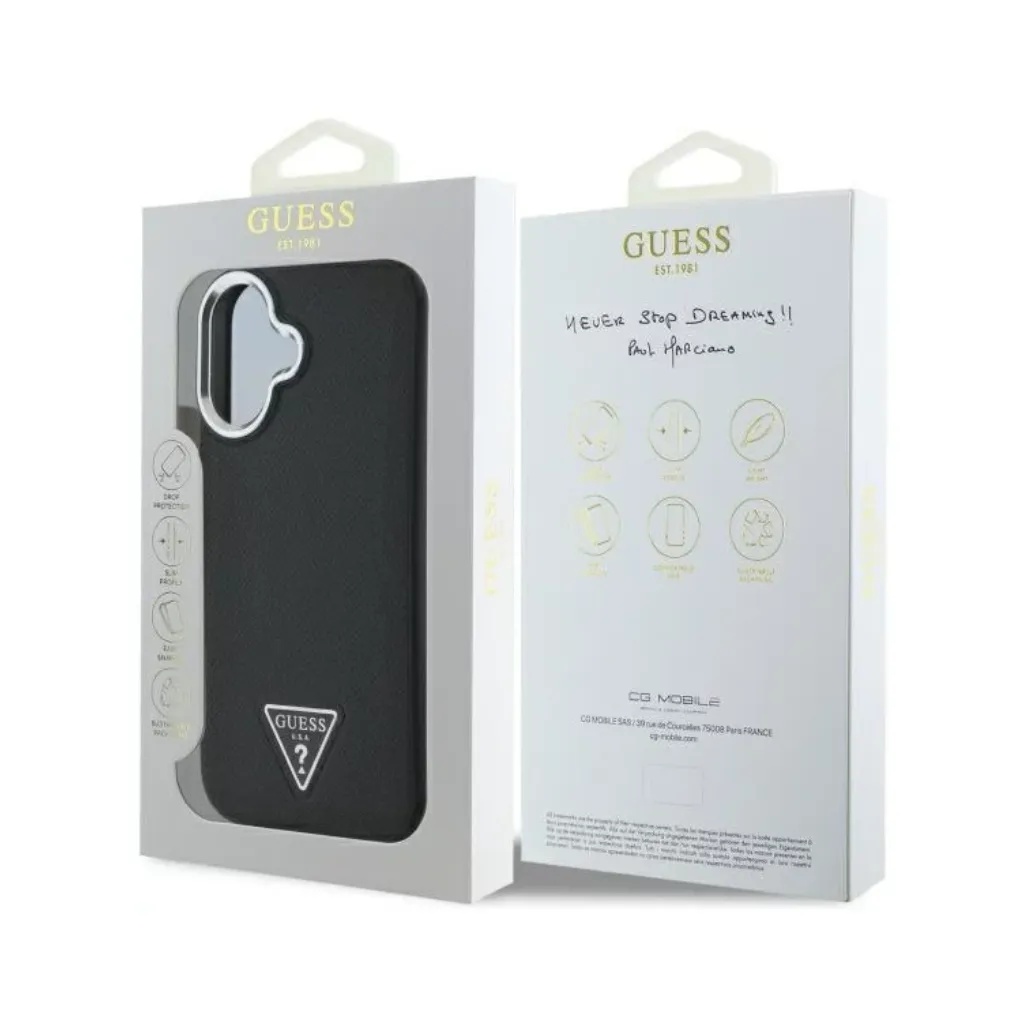 Guess maska MagSafe Grained Triangle Logo crna 5.webp