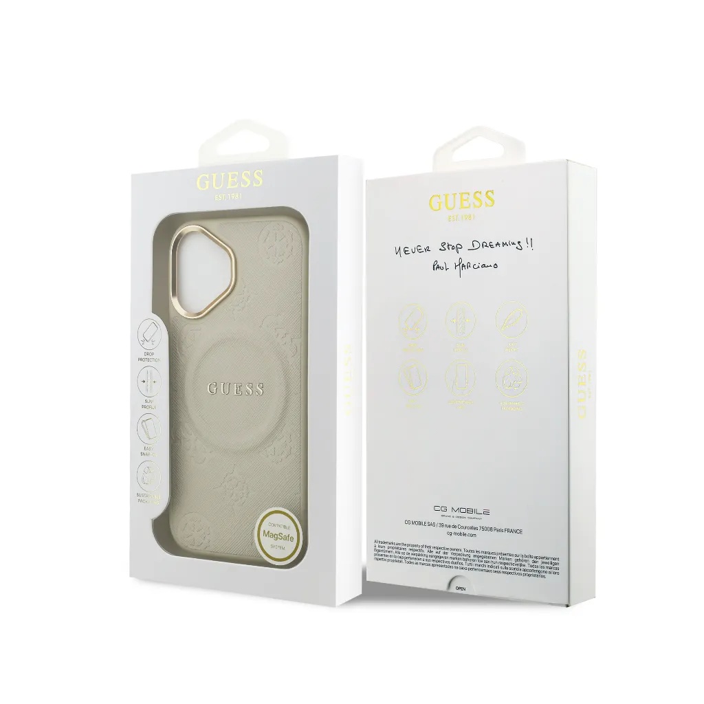 Guess maska MagSafe Hot Stamp Peony Pattern Camera Frame