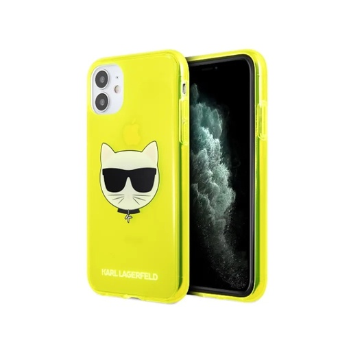 Karl Lagerfeld maska Choupette Fluorescent (iPhone 12 Pro Max, žuto)