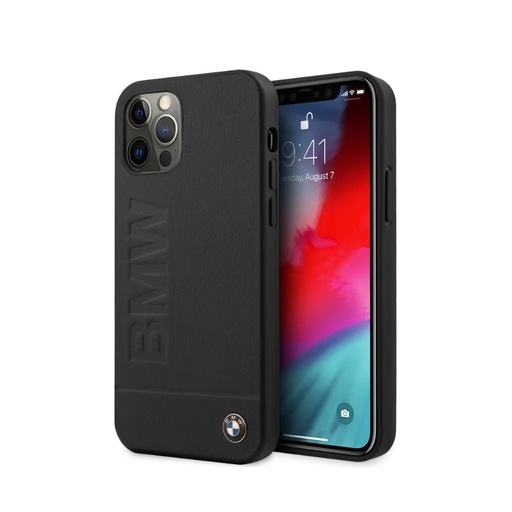 BMW maska Hot Stamped Metal Logo (iPhone 12 Pro Max, crno)