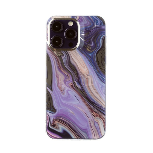 Phone Case Golden Marble (iPhone 14 Plus, purple)
