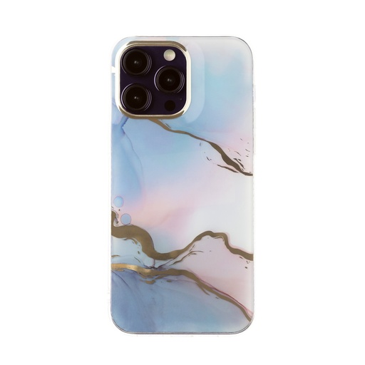 Maska Golden Marble (iPhone 14 Plus, svijetlo plavo)