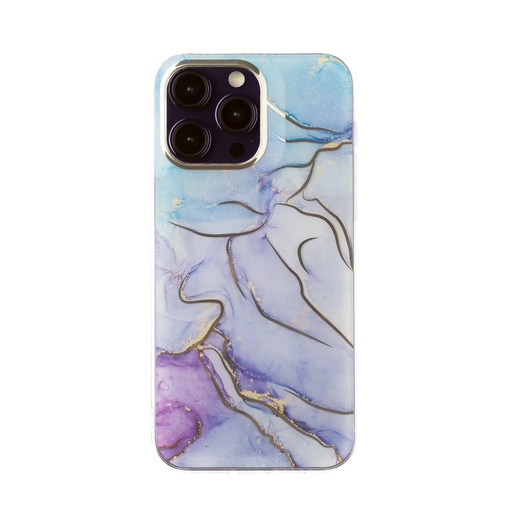 Phone Case Golden Marble (iPhone 14 Plus, blue/purple)