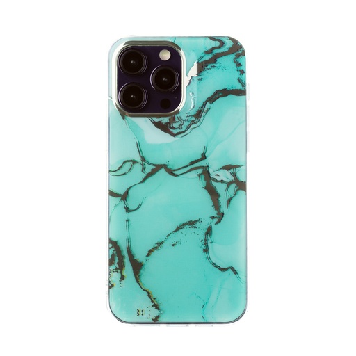Phone Case Golden Marble (iPhone 14 Pro, mint green)