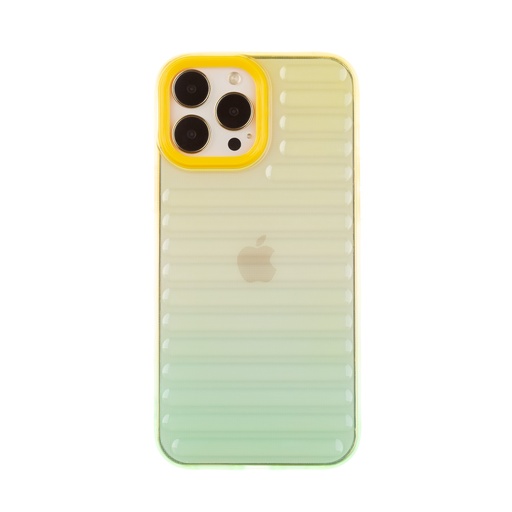 Silicone Case Gradient Grooves (iPhone 12 Pro Max, yellow)