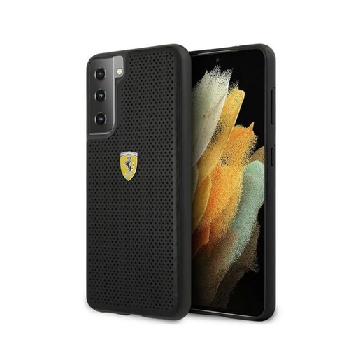 Ferrari maska Metal Logo Perforated (iPhone 12 Pro Max, crno)