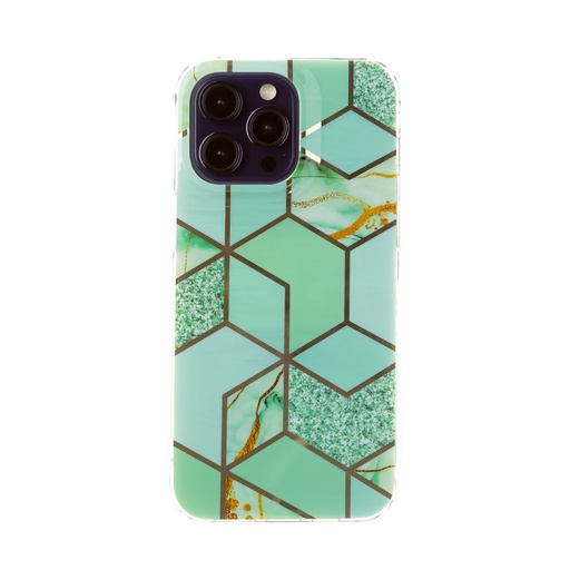 Phone Case Geometric Marble (Samsung S23, green)