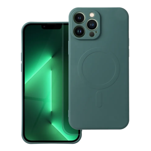 Silicone Case MagSafe Monochrome (iPhone 15 Pro Max, dark green)