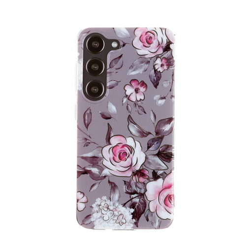Phone Case Golden Lines Flower (iPhone 15 Plus, grey)