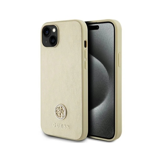 Guess Phone Case Round Logo Strass (iPhone 15 Plus, gold)
