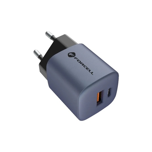 Forcell zidni adapter USB+USB C 33W (sivo)