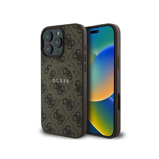 Guess Phone Case MagSafe 4G Pattern Classic Logo (iPhone 16 Plus, brown)