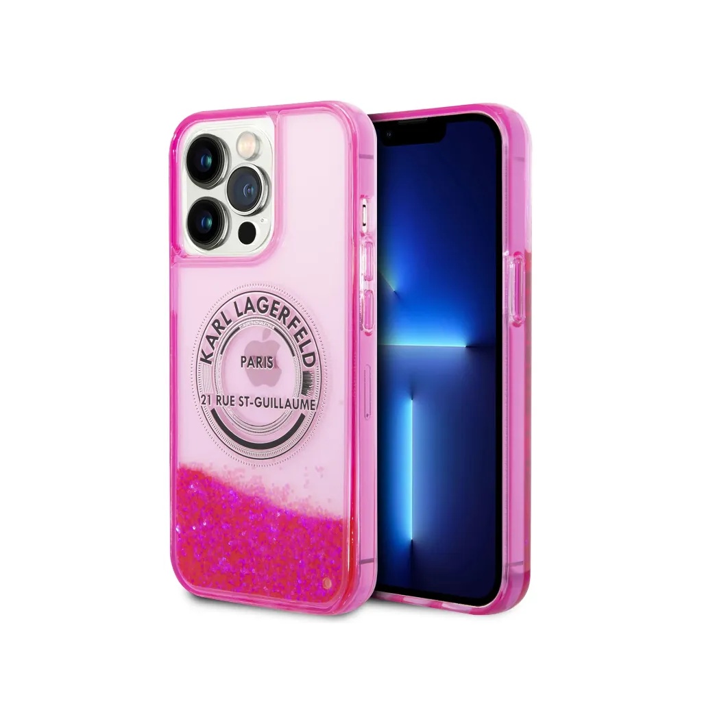 Karl Lagerfeld Phone Case Liquid Glitter RSG Logo