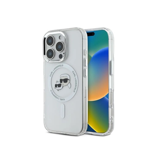 Karl Lagerfeld Phone Case K&C Heads Metal Frame MagSafe (iPhone 16, transparent)