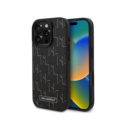 Karl Lagerfeld maska KL Hot Stamp MagSafe (iPhone 16, crno)