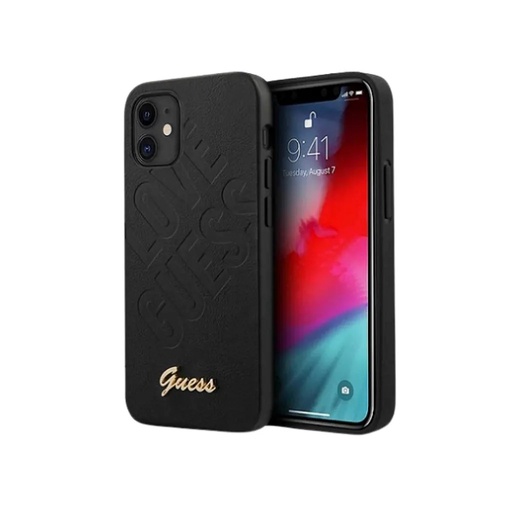 Guess maska Love Debossed (iPhone 12 Mini, crno)