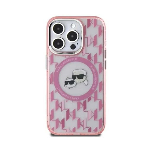 Karl Lagerfeld Phone Case K&C Heads Monogram MagSafe (iPhone 16, pink)