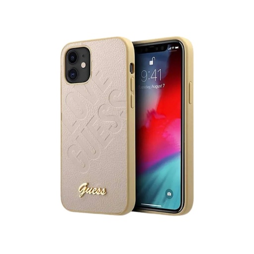 Guess maska Love Debossed (iPhone 12 Mini, zlatno)