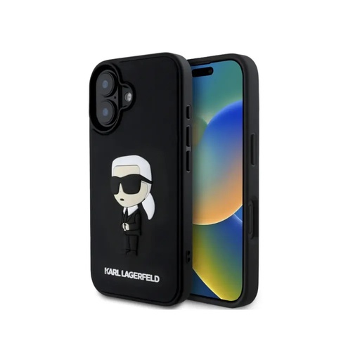 Karl Lagerfeld Phone Case 3D Rubber Ikonik (iPhone 16 Pro Max, black)