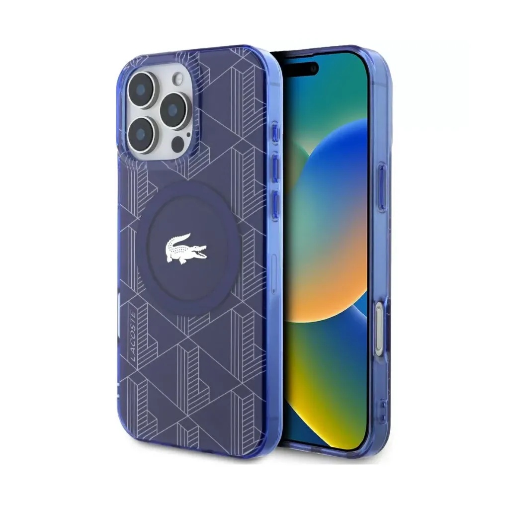 Lacoste Phone Case MagSafe Monogram Silver Logo