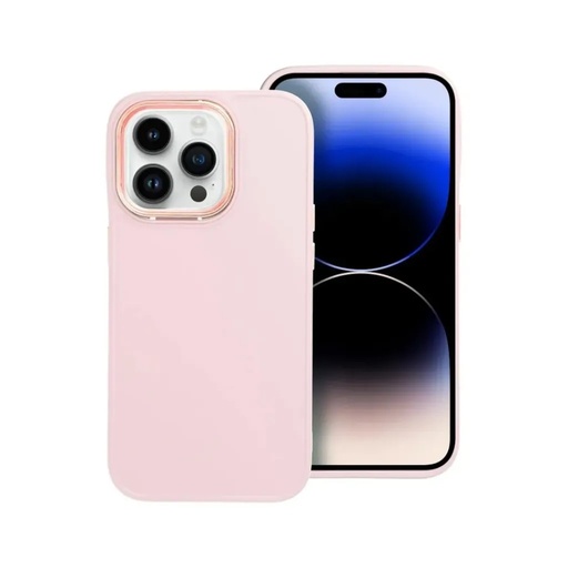 Phone Case Metal Lens Frame (Samsung S25+, light pink)