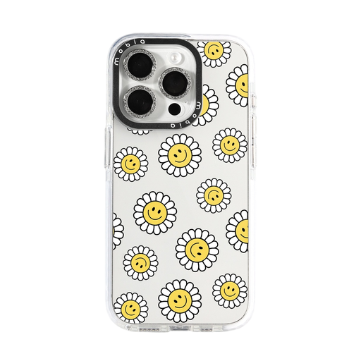 Phone Case Pattern Smiling Daisies (iPhone 16 Pro Max, transparent)