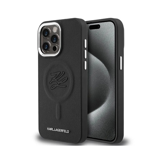 Karl Lagerfeld maska Initial Debossed MagSafe (iPhone 16, crno)