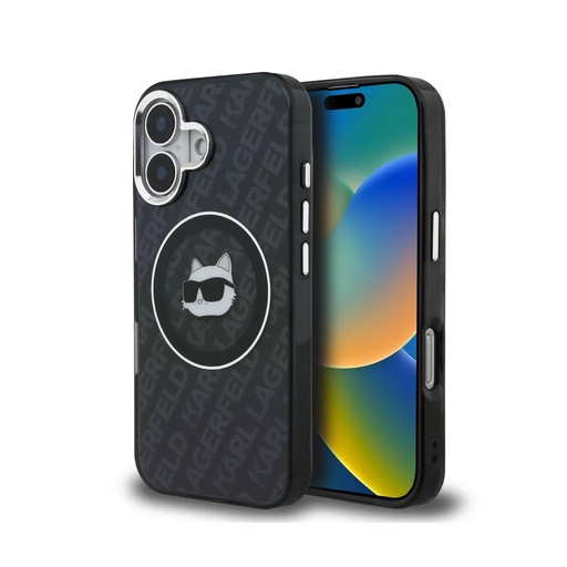 Karl Lagerfeld maska Choupette Head Glitter Logo MagSafe (iPhone 16, crno)