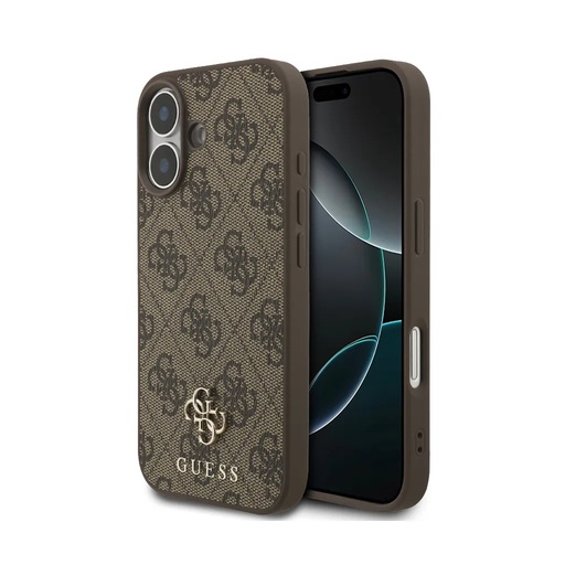 Guess maska MagSafe 4G Pattern Metal 4G Logo (iPhone 17, smeđe)