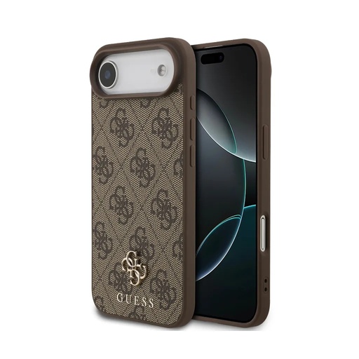Guess Phone Case MagSafe 4G Pattern Metal 4G Logo (iPhone 17 Air, brown)