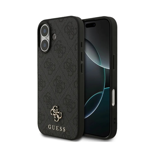 Guess Phone Case MagSafe 4G Pattern Metal 4G Logo (iPhone 17, black)