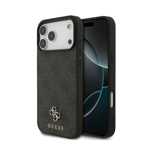 Guess Phone Case MagSafe 4G Pattern Metal 4G Logo (iPhone 17 Pro Max, black)