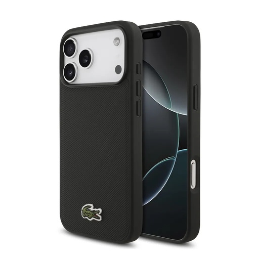 Lacoste Phone Case MagSafe Woven Petit Logo (iPhone 17 Pro Max, black)