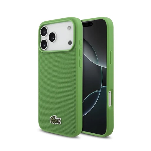 Lacoste Phone Case MagSafe Woven Petit Logo (iPhone 17 Pro Max, green)