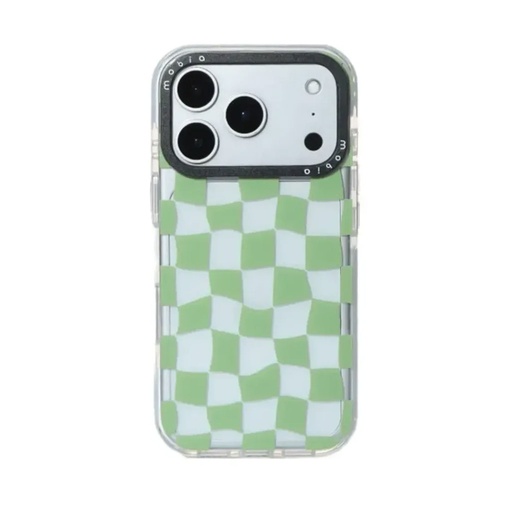 Maska Pattern Green Checker (iPhone 17 Pro, prozirno)