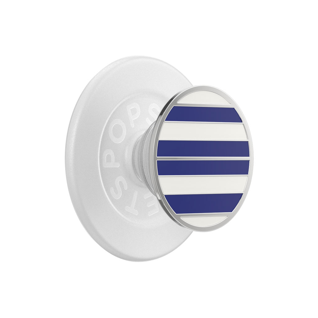 PopSockets Phone Holder MagSafe Round Enamel Nautical Stripe