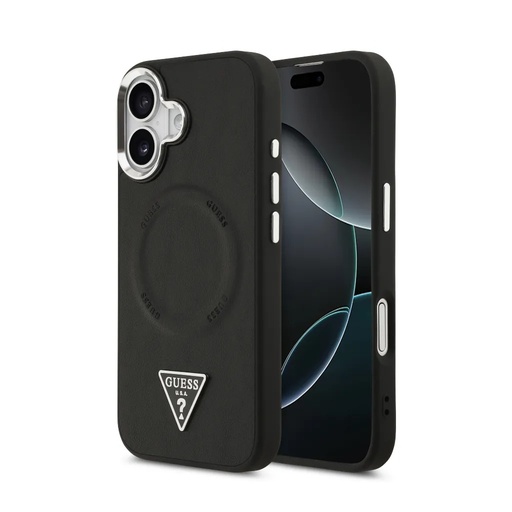 Guess maska MagSafe Triangle Logo Camera Frame (iPhone 17, crno)