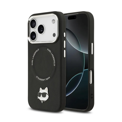 Karl Lagerfeld maska MagSafe Choupette Head Pin (iPhone 17 Pro, crno)