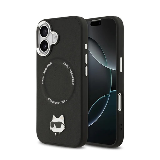 Karl Lagerfeld maska MagSafe Choupette Head Pin (iPhone 17 Pro Max, crno)