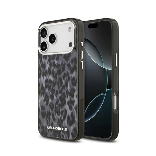 Karl Lagerfeld maska MagSafe Leopard Pattern Camera Frame (iPhone 17 Air, crno)