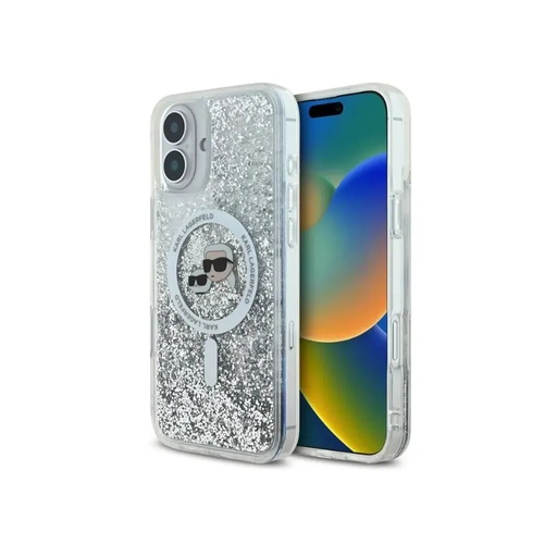Karl Lagerfeld maska K&C Heads Liquid Glitter MagSafe (iPhone 17 Pro Max, prozirno)