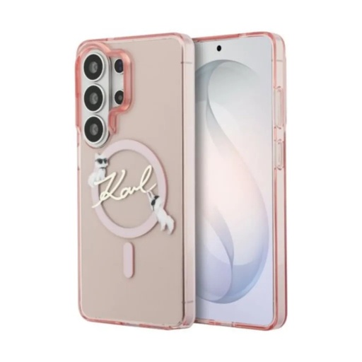 Karl Lagerfeld maska MagSafe Choupette Script Logo (Samsung S26 Ultra, ružičasto)