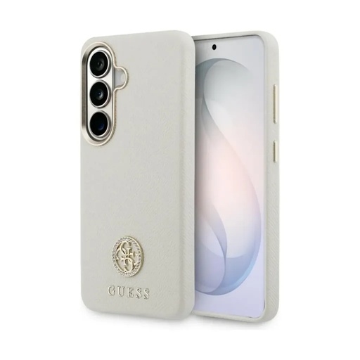 Guess maska MagSafe Rhinestone Round Logo (Samsung S26, bež)