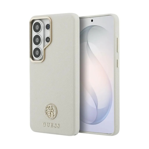 Guess maska MagSafe Rhinestone Round Logo (Samsung S26 Ultra, bež)