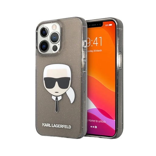 Karl Lagerfeld maska Full Glitter Head Print (iPhone 13 Mini, crno)
