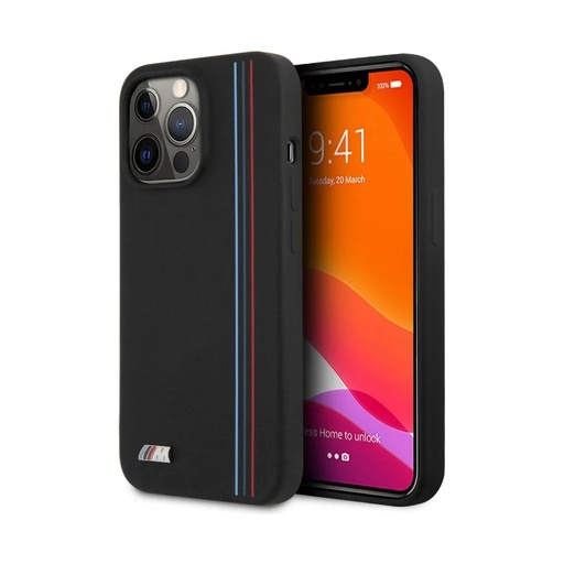 BMW Phone Case Vertical Lines Tricolour (iPhone 12 Mini, black)