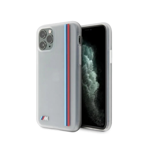 BMW Phone Case Vertical Lines Tricolour (iPhone 11 Pro Max, transparent)