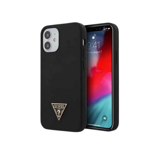 Guess maska Metal Triangle Logo Liquid (iPhone 12 Mini, crno)