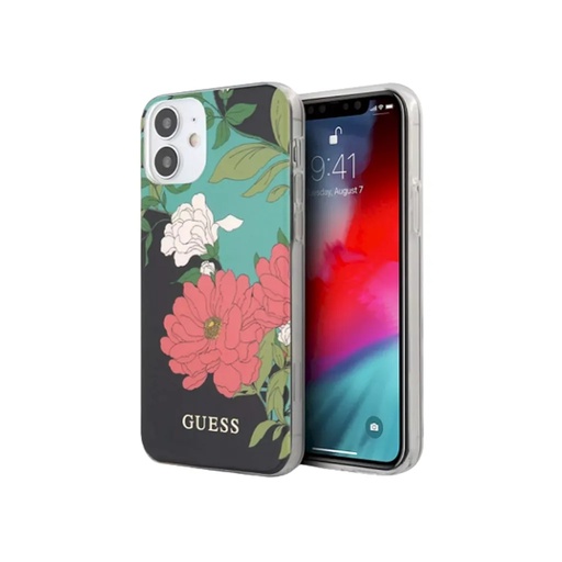 Guess maska Flower Pattern N°1 (iPhone 12 Mini, crno)